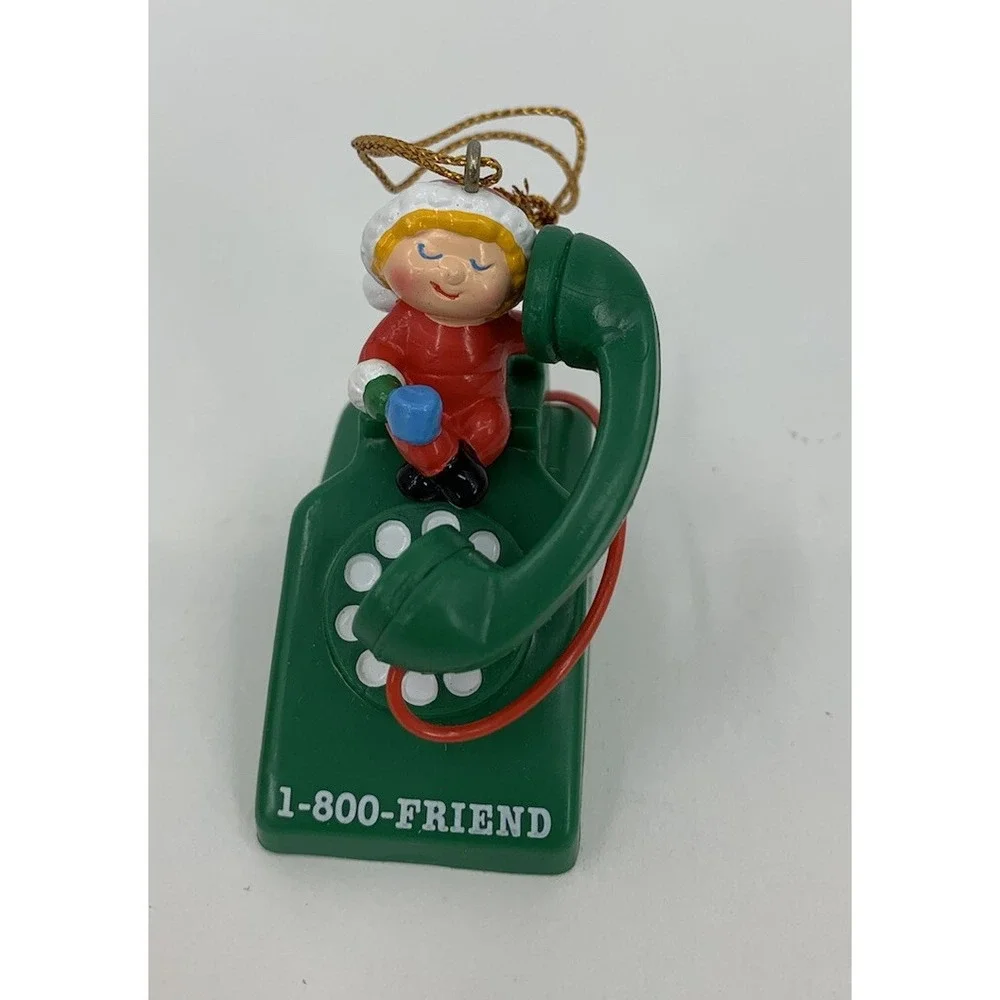 Vintage Avon Christmas Ornament Someone Special 1 800 Friend Elf Rotary Phone